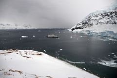 09C Looking Down On The Penguin Colonies And The Cruise Ship From Glacier Viewpoint At Neko Harbour On Quark Expeditions Antarctica Cruise.jpg